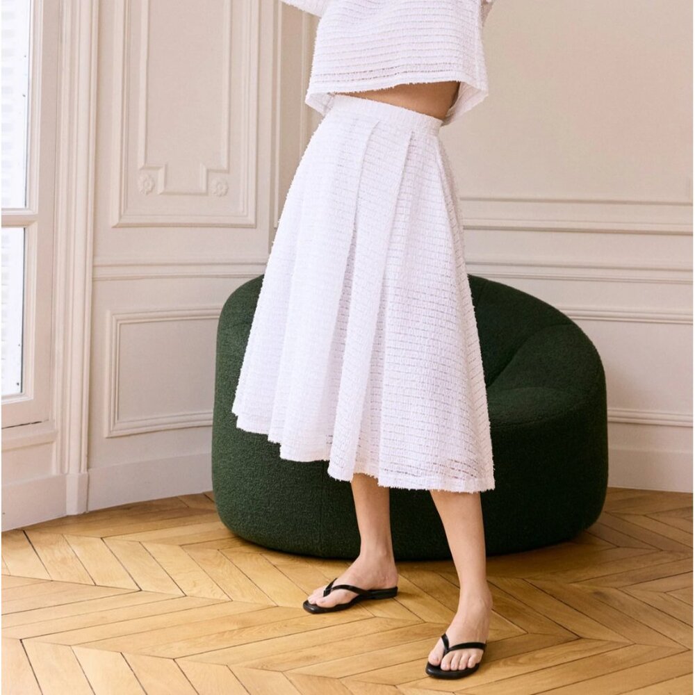 Rosae Paris -  The Stanislas - White Pleated Skirt NWT